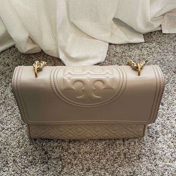 Tory Burch Purse - Fleming Blush/Cream Matte Convertible Shoulder Bag - Picture 8 of 10